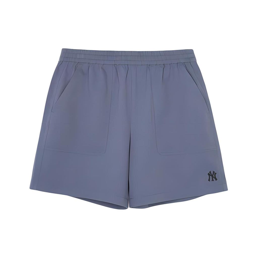 MLB New York Yankees Solid Color Loose Fit Straight Leg Casual Shorts Unisex shorts Blue Gray 3ASMB0143-50GRD