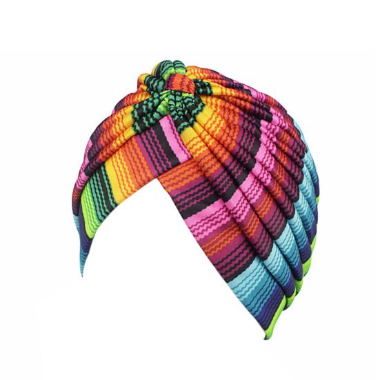 

Шляпа Стильная Цветная Печать Полиэстер Женская Шляпа-Тюрбан для Повседневной Носки
