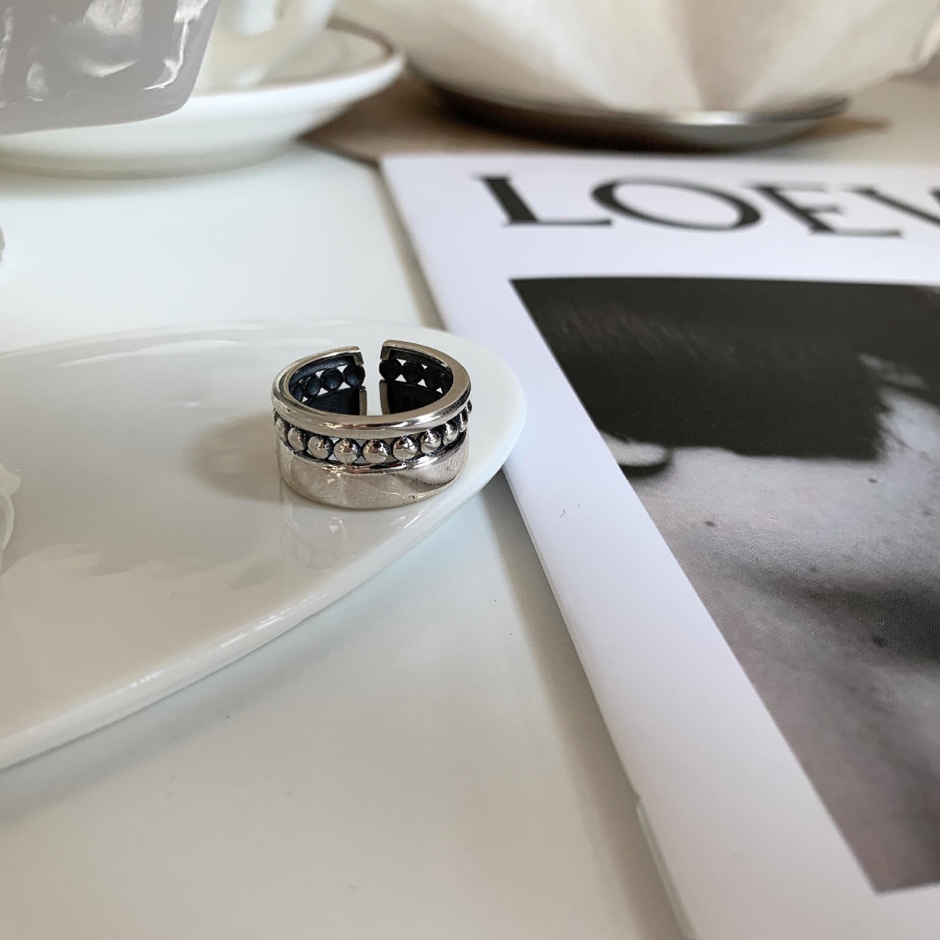 

925 Silver Eyecatching Open Finger Ring For Women With Retro Cow Pattern And Chic Korean Elements Fashion J1358