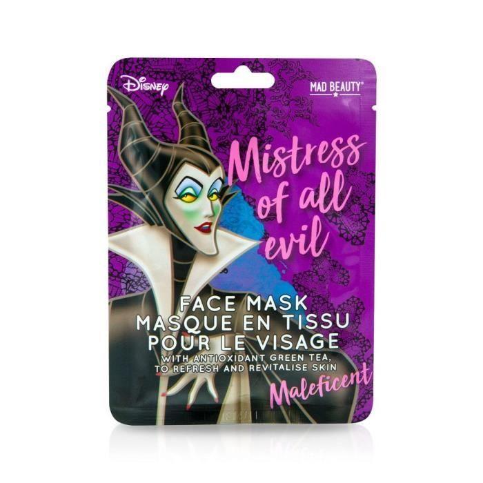 Mad beauty - disney villains masque pour le visage maléfique - parfum thé vert - 25 ml