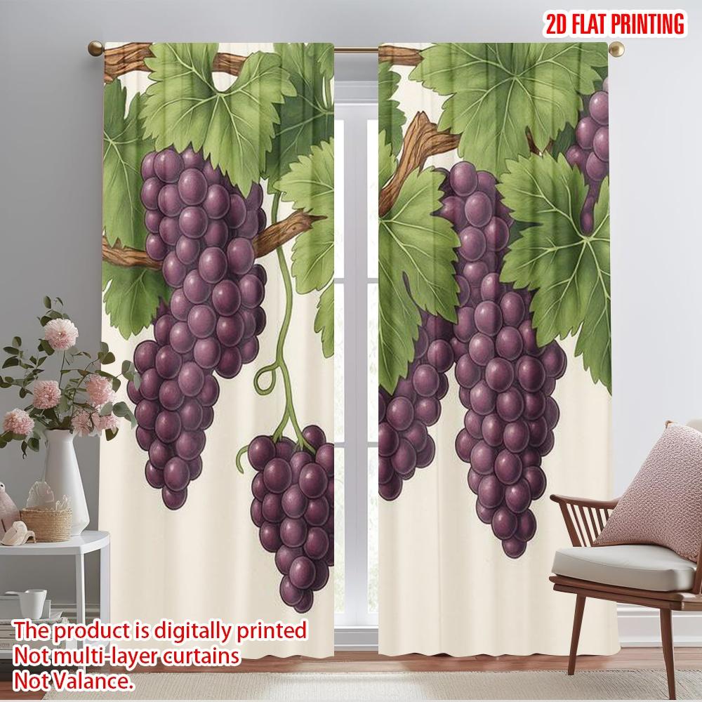 

2pcs,2D plane printing Print Curtains Vineyard Bounty Polyester Woven (without rod) All Seasons Ldeal for Various Room Types 52.50×116.00 CM 2pcs