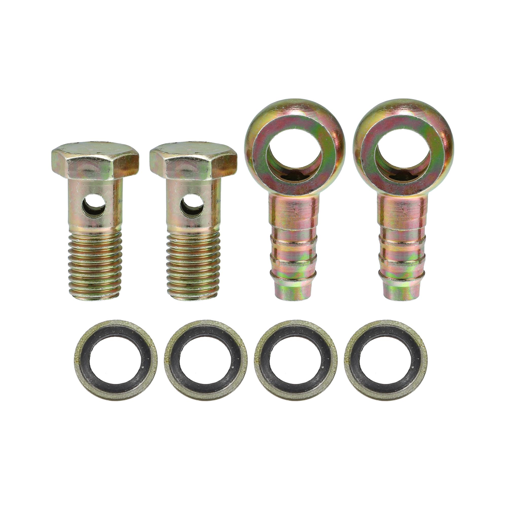 UXCELL Bolt M12x1.5 12mm 10mm 8mm 6mm Car Bolt Hose Barb Fitting Adapter with Screws (Set of 2) M12x1.5 12mm