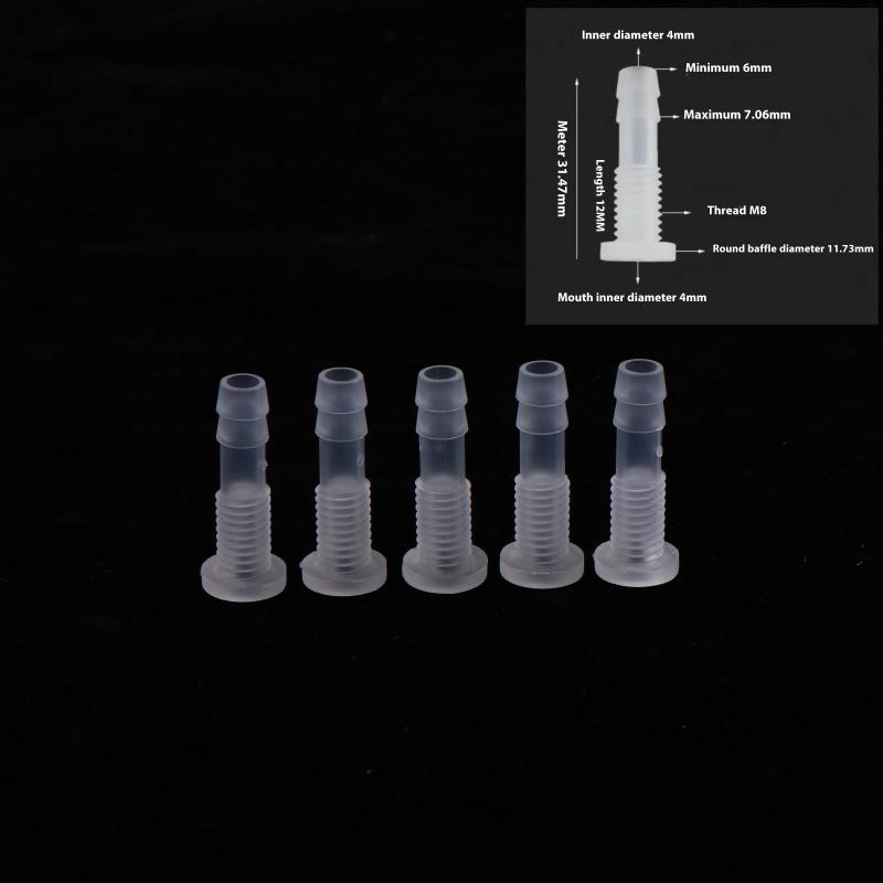 5Pcs M5 M6 M8 M10 M12 M14 M16 Food Grade PP Straight Through Connectors Aquarium Tank Air Hose Joints Irrigation Pipe Fittings