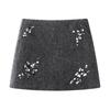 Winter 2025 High-Waist Slimming Sequin Wool A-Line Skirt for Women