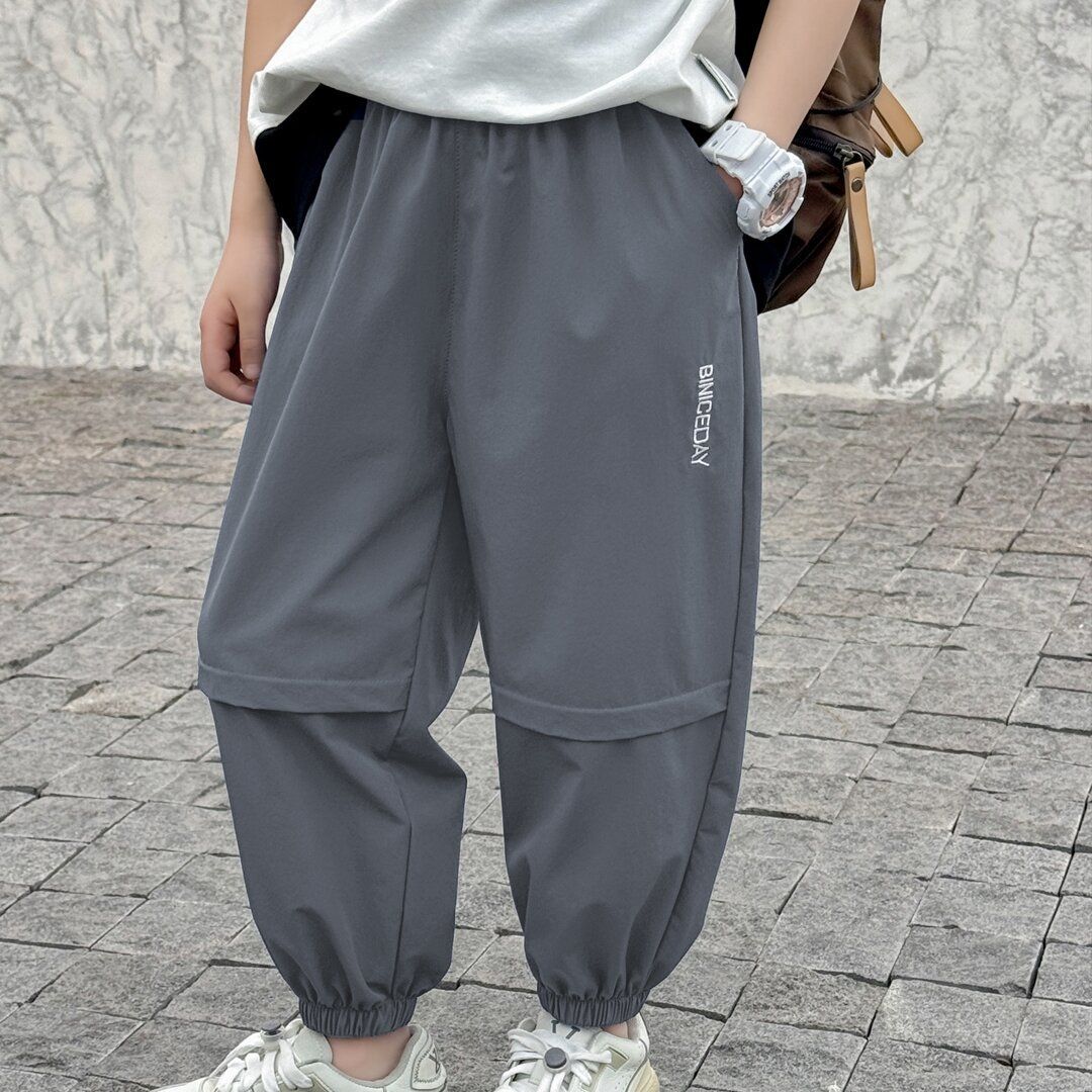 

Летние противомоскитные штаны, быстросохнущие, мягкие, тонкие, детские повседневные штаны, дышащие для детей старшего возраста 140 серый