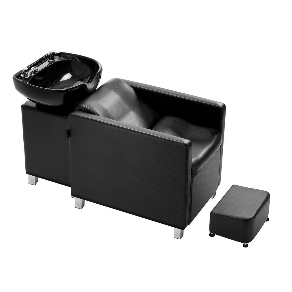 Shampoo Backwash Chair Salon & Spa Hair Washing Station with Wide Footrest