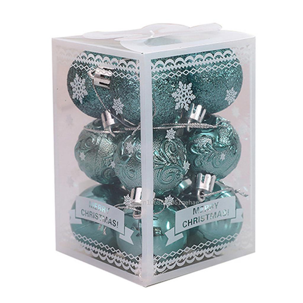 12PCS 4cm Christmas Ball Xmas Tree Balls Hanging Pendant Decoration Plastic  Xmas Party New  Accessories Ornament Decor