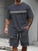 Men's Casual Sports Printed T-shirt & Shorts Set