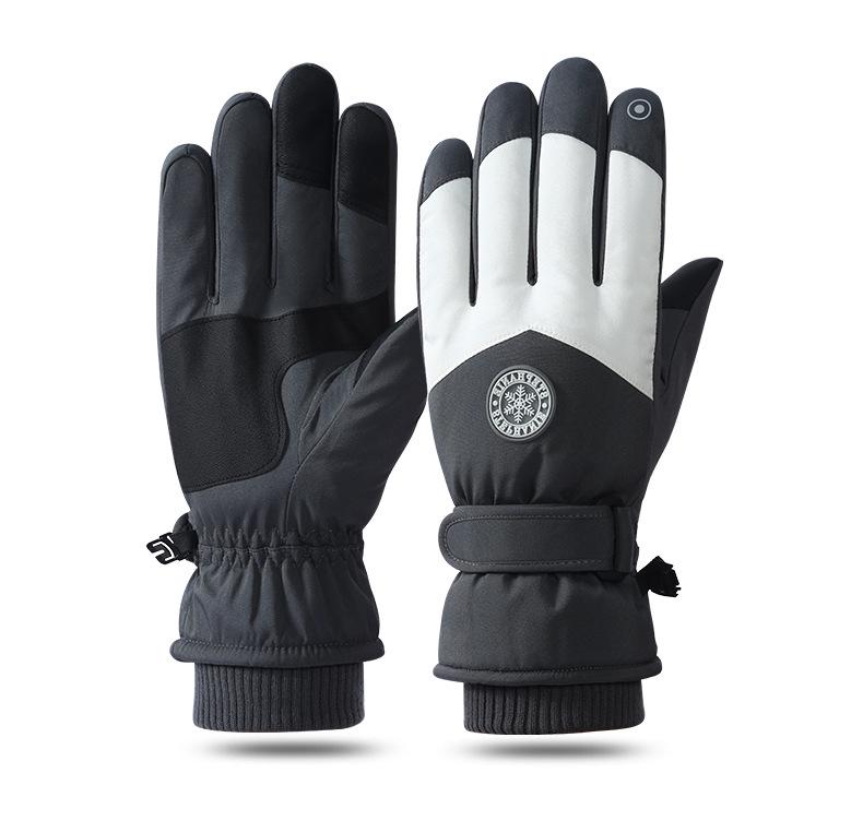 Unisex Winter Split-Finger Ski Gloves: Fleece-Lined, Touchscreen Compatible, Ideal for Cycling and Outdoor Activities