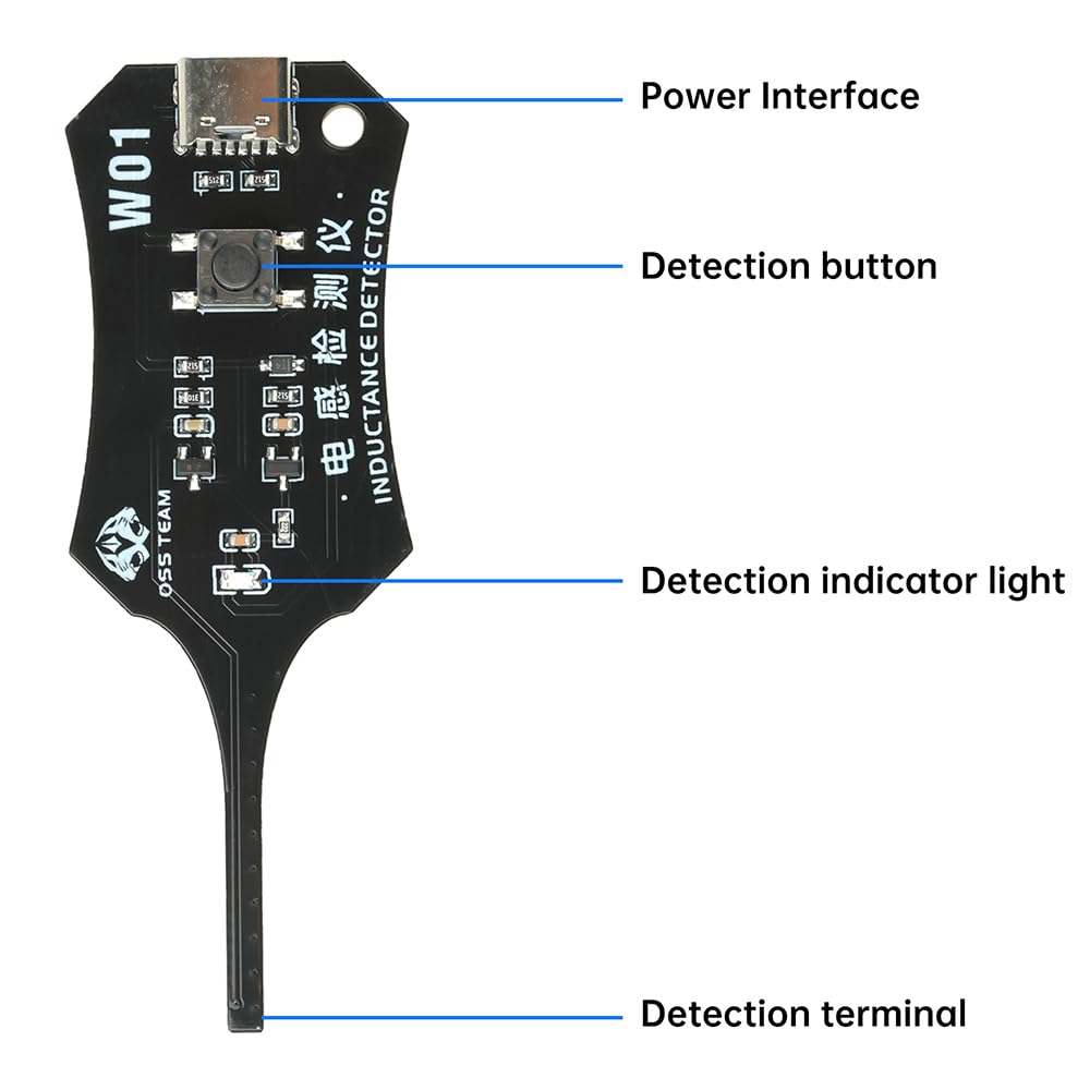 W01 Inductance Detector Tester High Precision Electromagnetic Induction Fault Checker Tools for Phone PCB Motherboard Repair