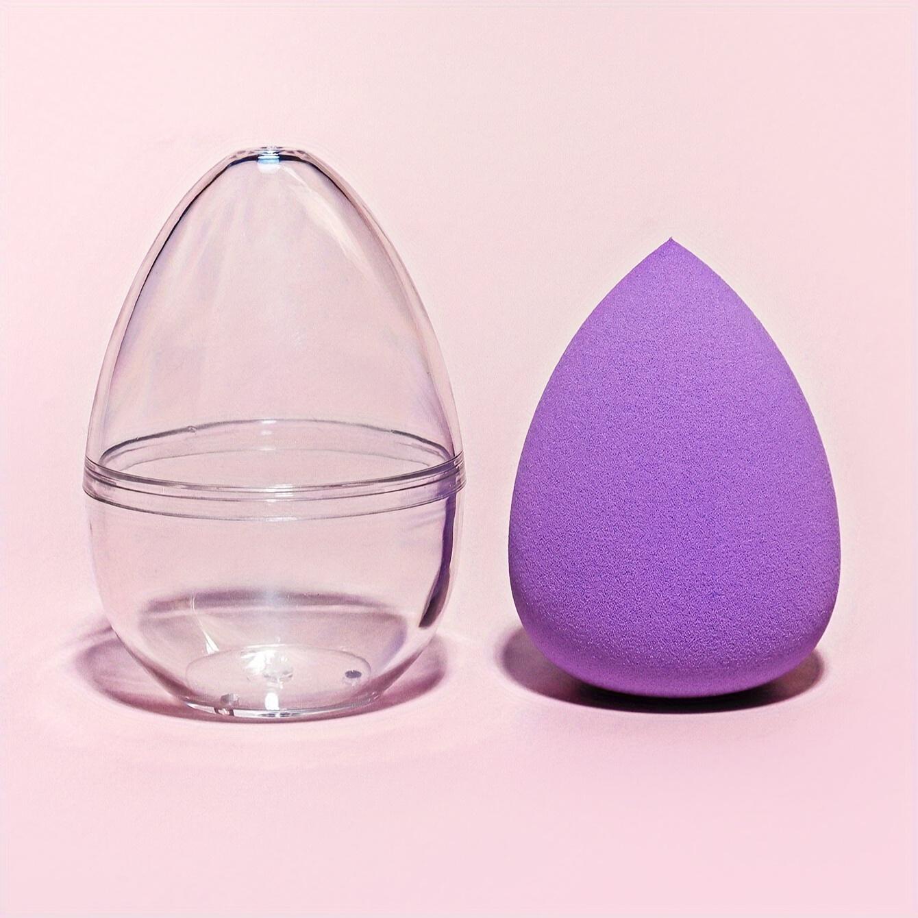 

1 шт. Спонж для макияжа с коробкой для хранения, бьюти-блендер для сухого и влажного нанесения, безупречный для жидкой пудры, тонального крема фиолетовый