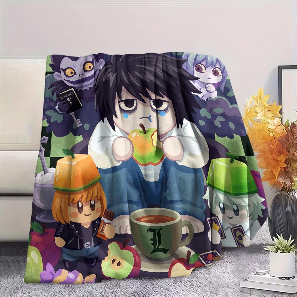 Death Note Print Flannel Blanket, Ultra Soft High Quality All Seasons Warm Throw, Home Decor Cozy Blanket, Perfect Christmas Gift