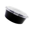 Disposable Black Round Food Container with Vented Dome Lid