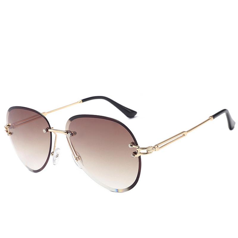 Fashion Vintage Rimless Sun Glasses Women Luxury Ladies Sunglasses Shades UV Protection Stylish Oculos Feminino Gafas