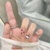 Unhas Postiças Adoráveis de Gatinho Maçã - Realçadoras de Branco, Arte Feita à Mão, Pontas Curtas Destacáveis