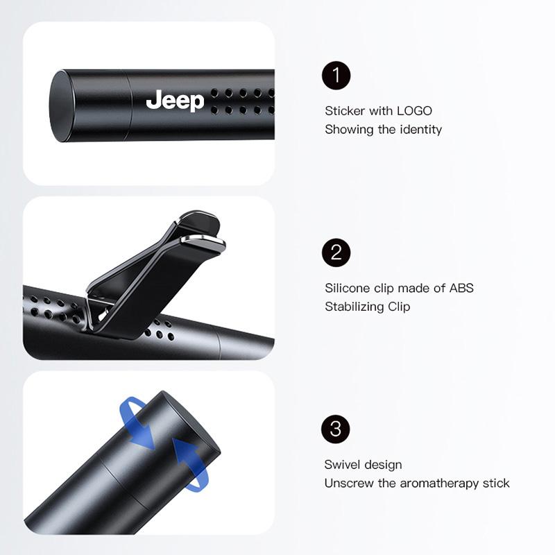 For Jeep Car Air Freshener Diffuser Aromatherapy Stick Perfume Clip For Jeep Grand Cherokee Wrangler JK Gladiator Compass Ren