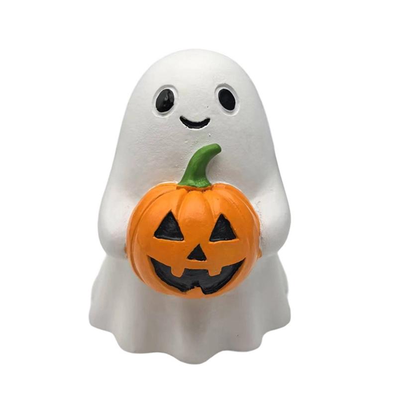 Halloween Ghost Figurine Spooky Resin Ghost Statue Cute Ghost Ornaments Perfect For Indoor & Porch Halloween Decor Tabletop