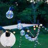 Solar LED G50 Waterproof Outdoor String Lights - Round Bulbs for Camping and Ambiance