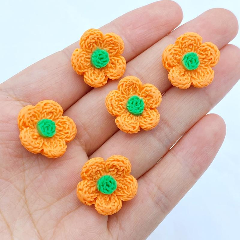 10Pcs New Cute Mini Flowers Flat Back Resin Cabochons Scrapbooking DIY Jewelry Craft Decoration Accessorie