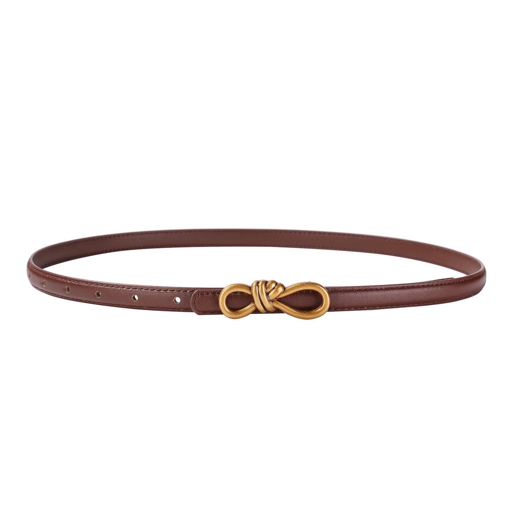 2025 New Retro Vintage Gold Designer Belt Genuine Leather Women Fashion Belt Knot Buckle Waistband Cummerbund for Dress Jeans