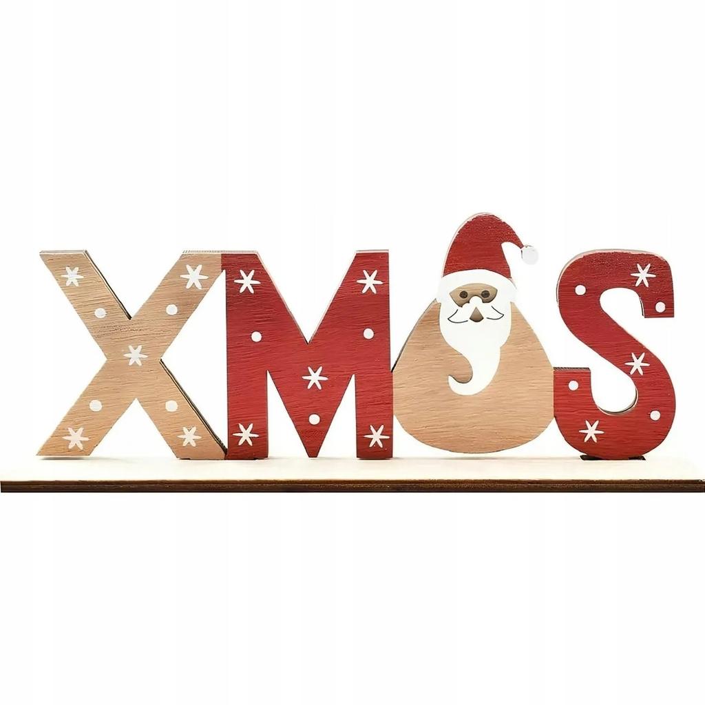 Napis Led Xmas Dekoracja Ozdoba Święta Boże Narodzenie Drewniany 21,5Cm