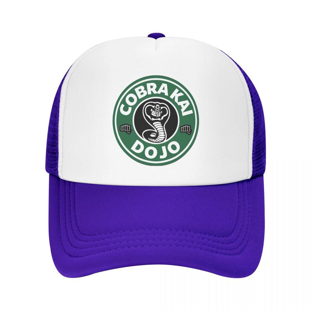 Cobra Kai Dojo Coffee Logo Baseball Caps Unisex Snapback Hats Lovers Trucker Caps Women Breathable Mesh Visor Bones