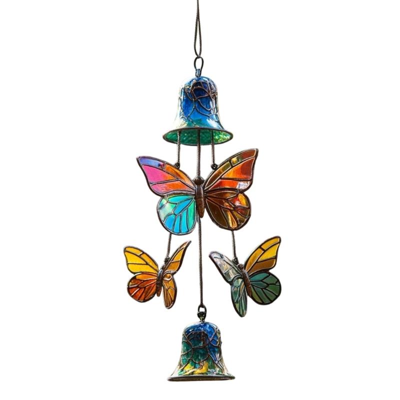 Butterfly Wind Chimes Producing Clear Tone for Balconies and Garden Creating a Peaceful Artistic Iron Design