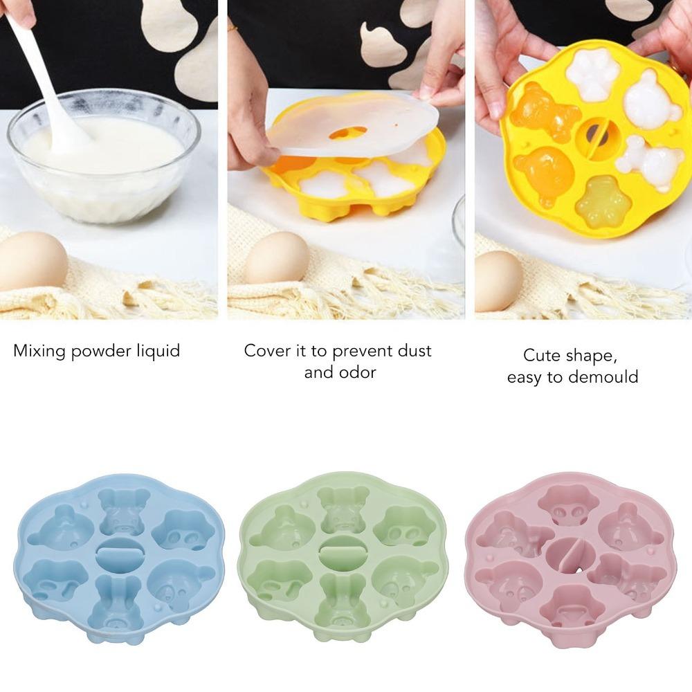 Silicone Ice Cube Tray Bear Cat Shape Cake Mould Cute Silicone Mold  Baking синий