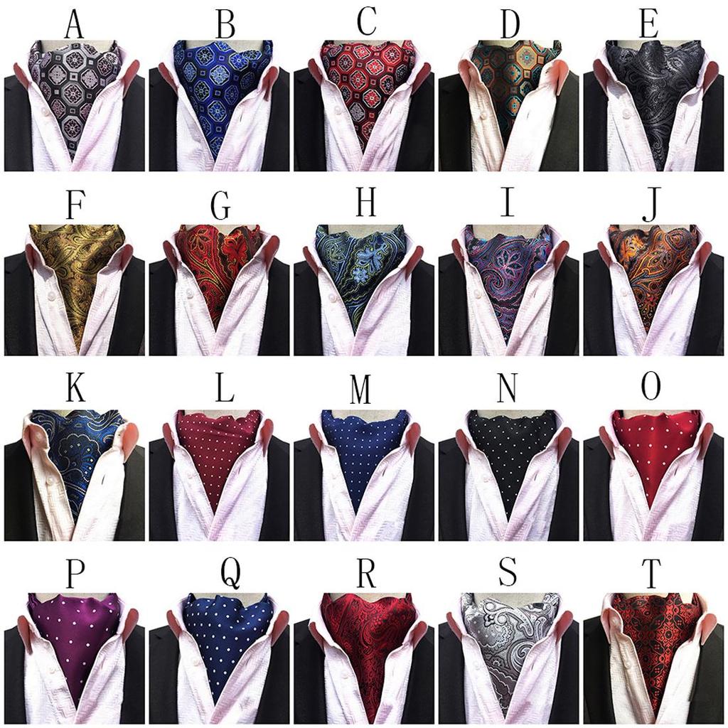 Men Vintage Self Tie Paisley Elegant Ascot Cravat Neck Scarf