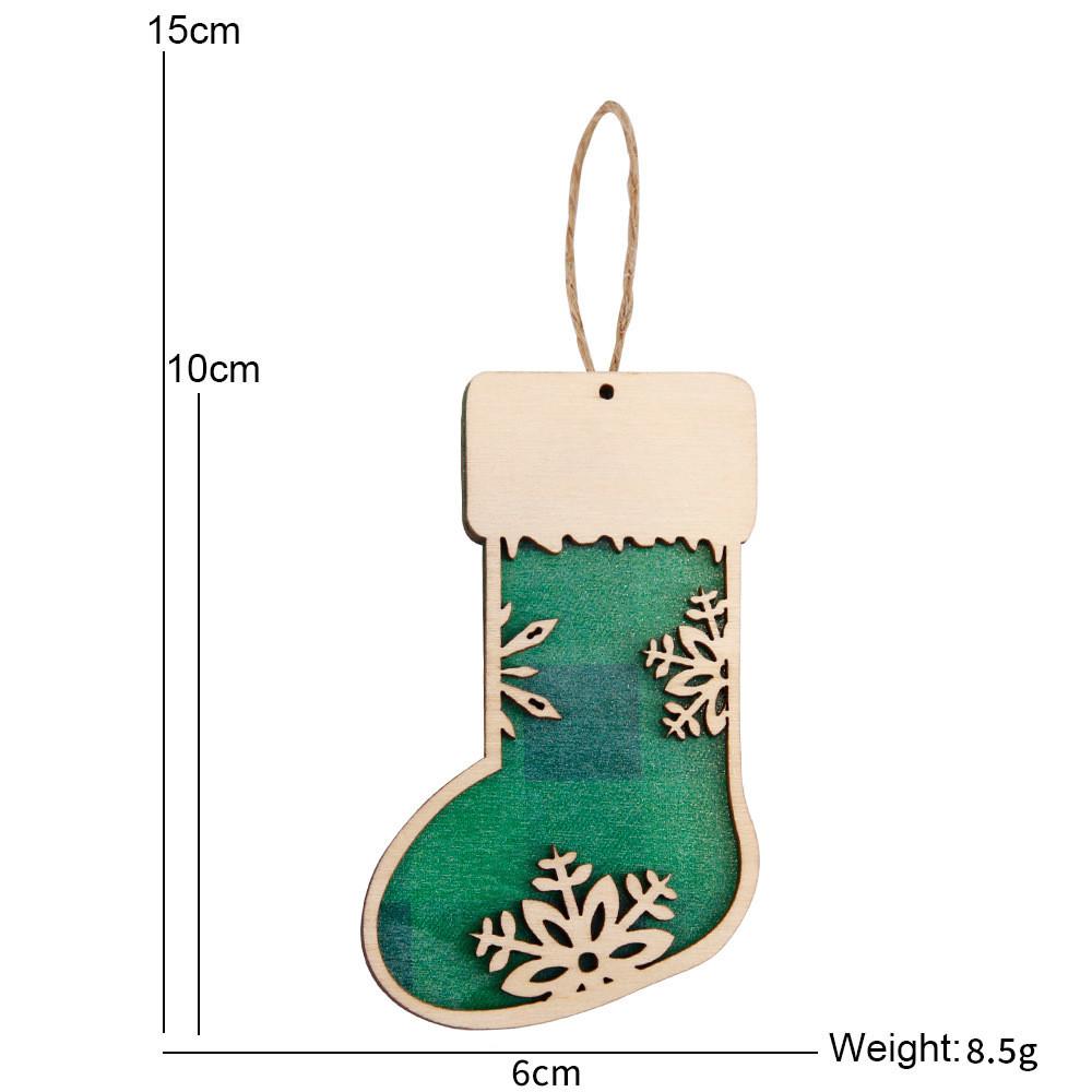 Vintage-style Wooden Christmas Stocking Decoration Ideal For Cozy Festive Settings