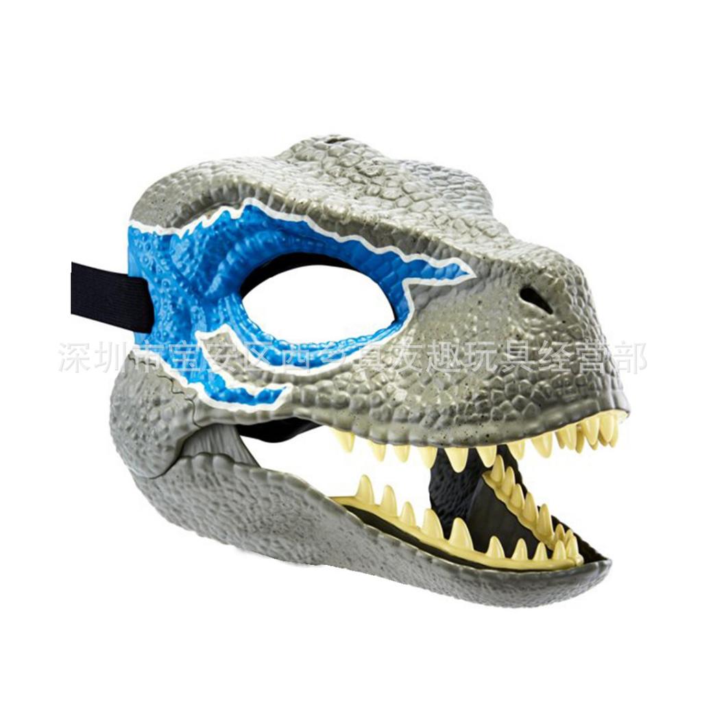 Dinosaur Mask with Movable Mouth, Jurassic Tyrannosaurus Rex Dinosaur Mask with Movable Mouth for Chewing, Triceratops Headgear, Velociraptor