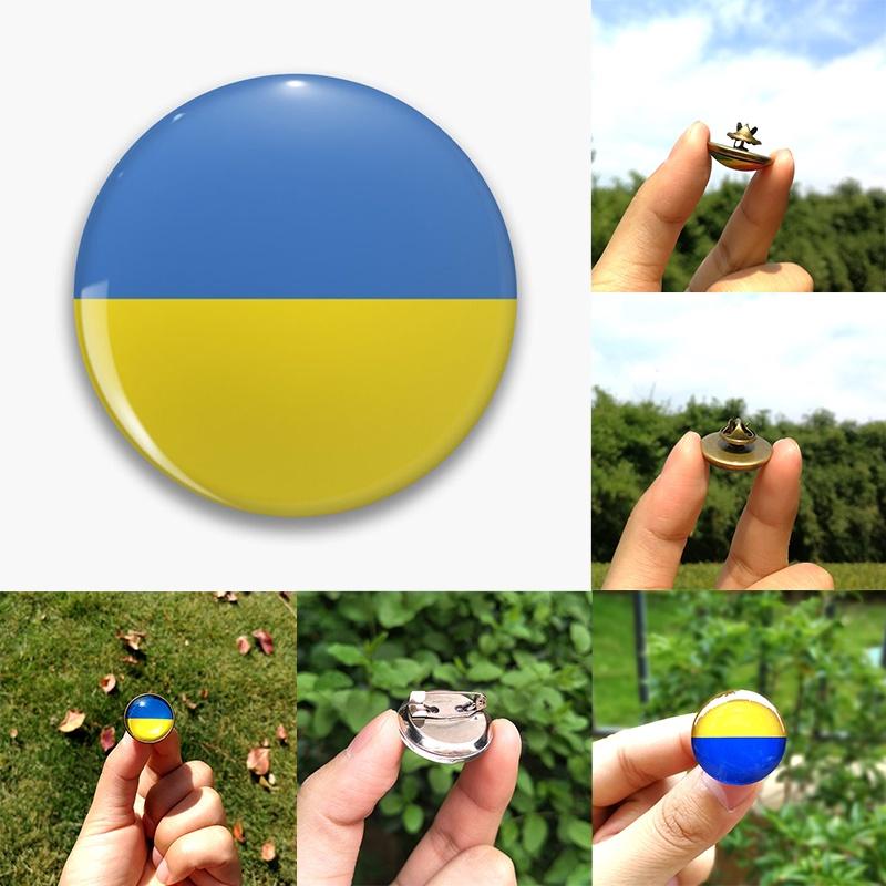 Eye-catching Ukraine Flag Button Badge Brooch For Accessories