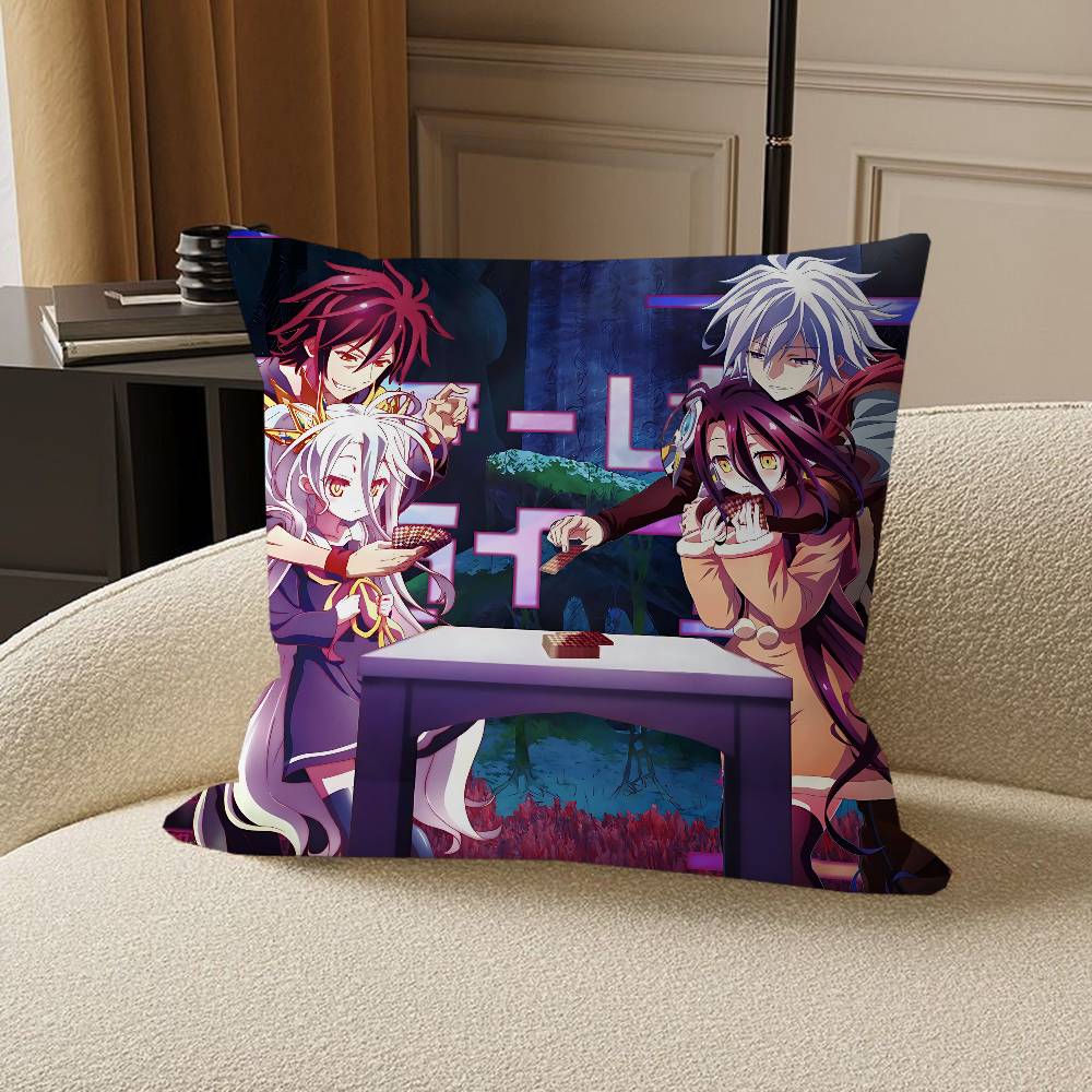Anime N-No Game No Life Pillow Cover Sofa Cushion Cover Home Room Decoration Children Gift