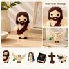 3D Beaded Handcraft Kit Religious Figures Set Includes Jesus Mary Dove Cross Sheep and Bible Bead Art Crafting DIY Assembly Kit