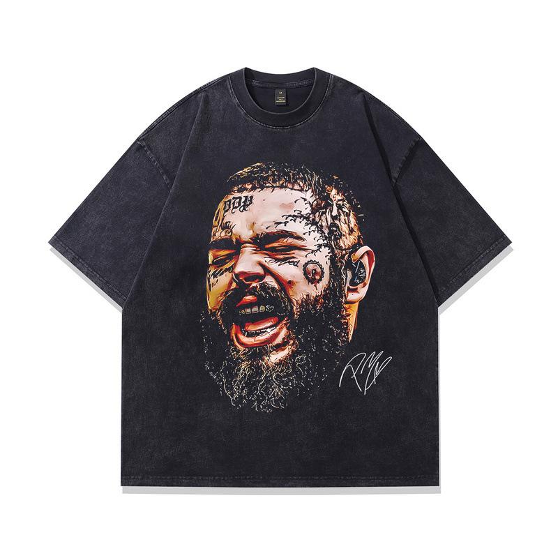 High Street Vintage Men'S Printed T-Shirt Oversize Large Version Short Sleeve T-Shirt Ins Men