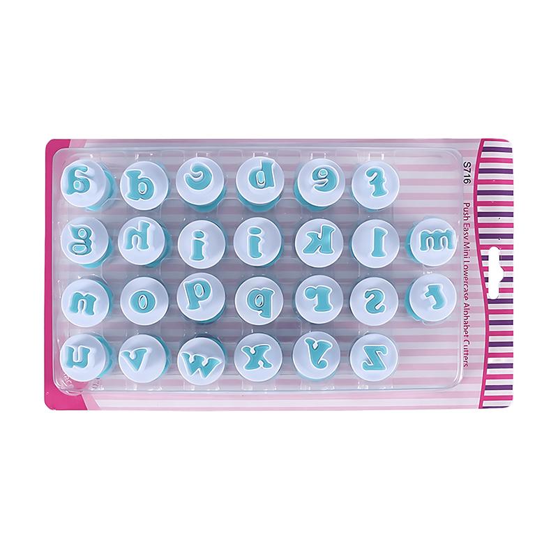 

26PCS Lowercase Letters Baking Molds Reusable Plastic Alphabet Handmade DIY Cutters for Biscuit Fondant Cake Decorating Tool ZYF