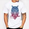 Owl Light Bulb Skull Pattern T Shirt For Men Casual Short Sleeve Printed Fabric Youth Wear