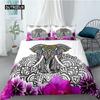 Elephant Duvet Cover Set Bohemian Style Decorative Quilt Cover Set Soft Microfiber Double Queen King Size Polyester Bedding Set