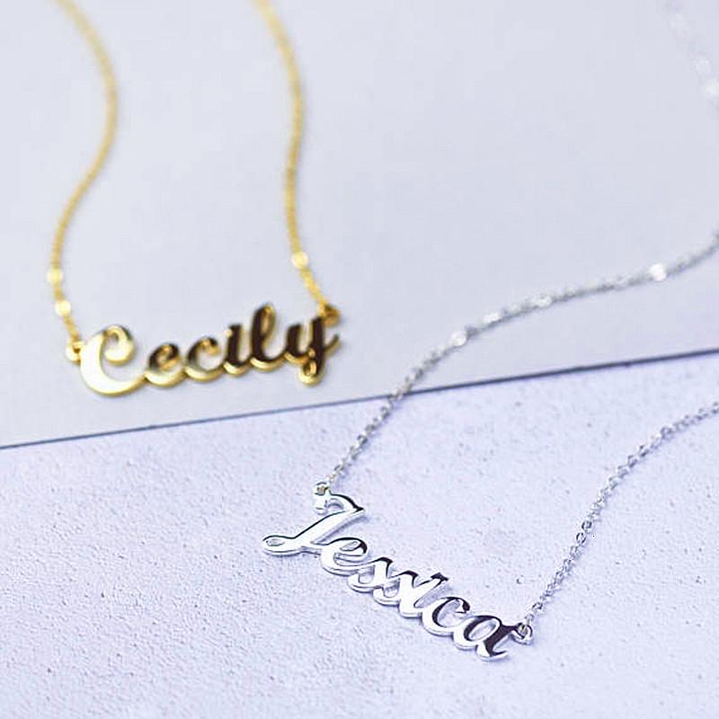 Collana con Ciondoli Nome Personalizzato Colore Oro Acciaio Inossidabile Collane con Catena a Scatola per Donne Uomini Ciondoli Personalizzati Fatti a Mano Gioielli