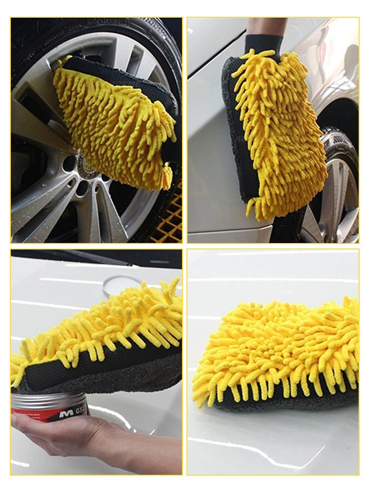 Large Microfiber Car Wash Mitt Waterproof Chenille Gloves Thick Car Cleaning Mitt Wax Detailing Auto Care Double-faced Glove