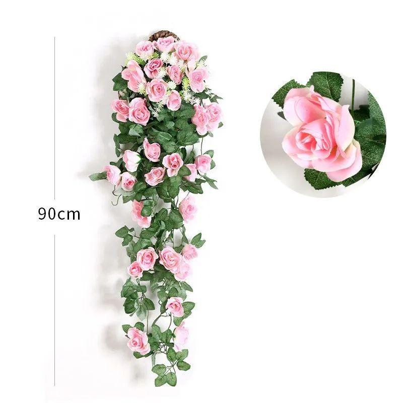 1/3pcs Artificial Flowers Rattan Fake Plants Vine Wall Hanging Roses Home DIY Wedding Garden Wreath Decor Christmas Decorative