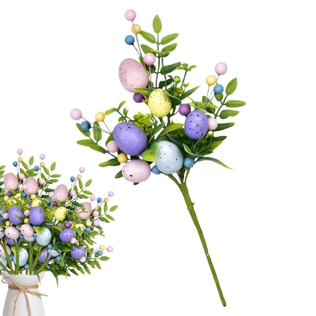 Artificial Easter Flowers Festive Spring Stem Decorations Artificial Easter Spray Vine for Party Floral Arrangement Vase Table