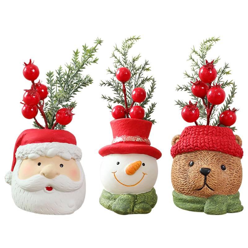 Resin Christmas Gnome & Santa Snowman Figurines Ornaments