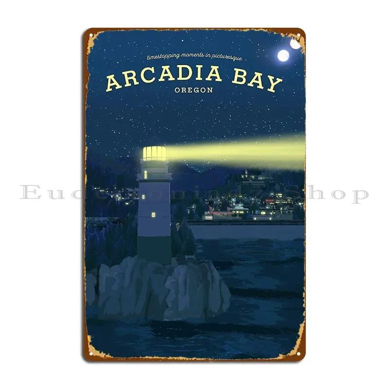 Life Is Strange Arcadia Bay Travel Poster Night Metal Plaque Personalized Kitchen Cinema Create Tin Sign 20x30cm(7.8x11.8inch)