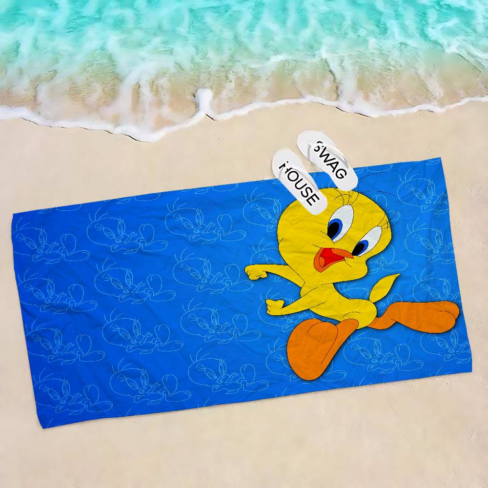 Cartoon Cute Bird Beach Towel Colorful Bath Towels for Girl Microfiber Quick Dry Sand Free Beach Yoga Spa Gym Pool