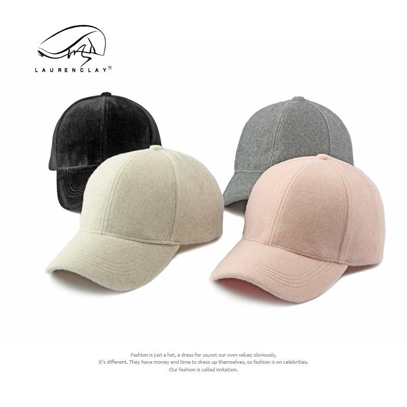Peaked cap women's fashion simple light plate solid color plush hard top baseball cap women's sun protection sun hat tide