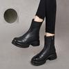 Fashion GKTINOO 2025 Autumn Winter Thick Heel Ankle Boots Women Warm Boots Shoes Handmade Genuine Leather Handmade Platform Boots 34-40