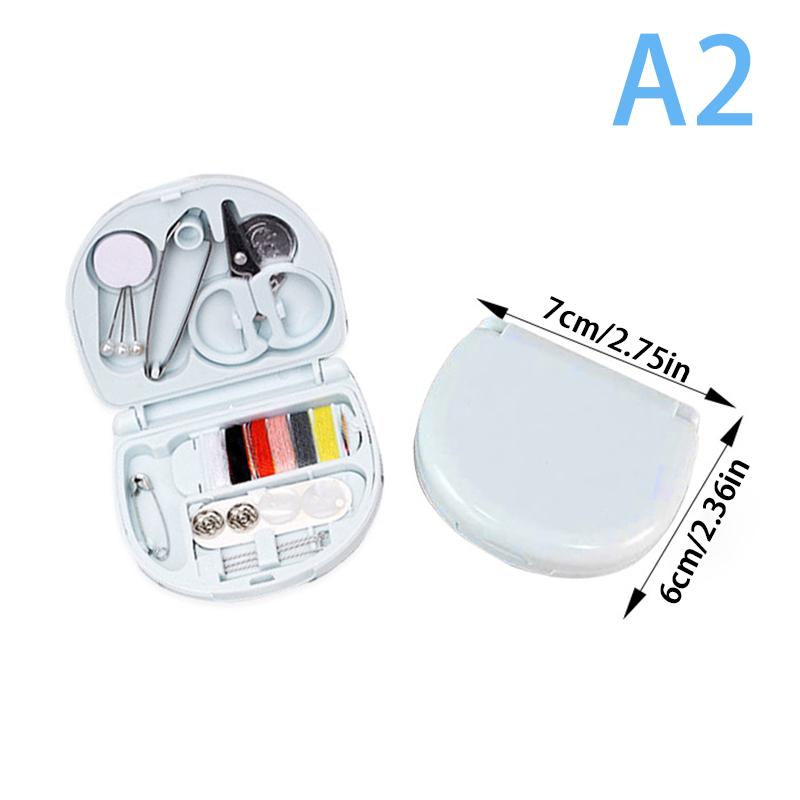 1Set Knöpfe Pins Aufbewahrungsboxen Nähkasten Haushalt Tragbarer Reise Mini Nähset Schere Fingerhut Nadelfäden Box Set