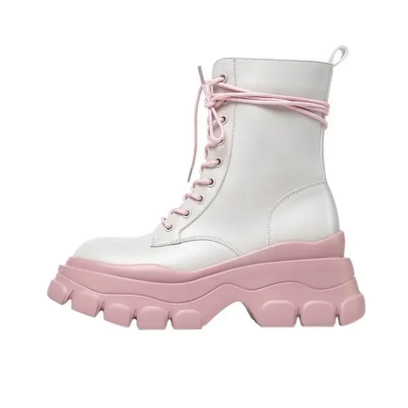 

Woman Short Shoes Cute Kawaii Platform Ankle Boots for Women Chunky Booties New In Autumn Y2k Chic and Elegant Hot On Promotion 35