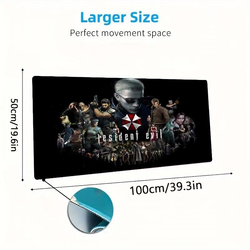 Evil Zombie Game Color Mouse Pad Large Gaming Table Cushion Non-slip Laptop Tablet Big Mousepad XXL Mat Mini PC Playmat With Lock edge